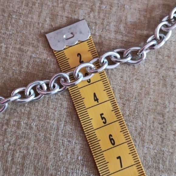 Silver Toned Large Link Chunky Bracelet - Picture 3 of 6